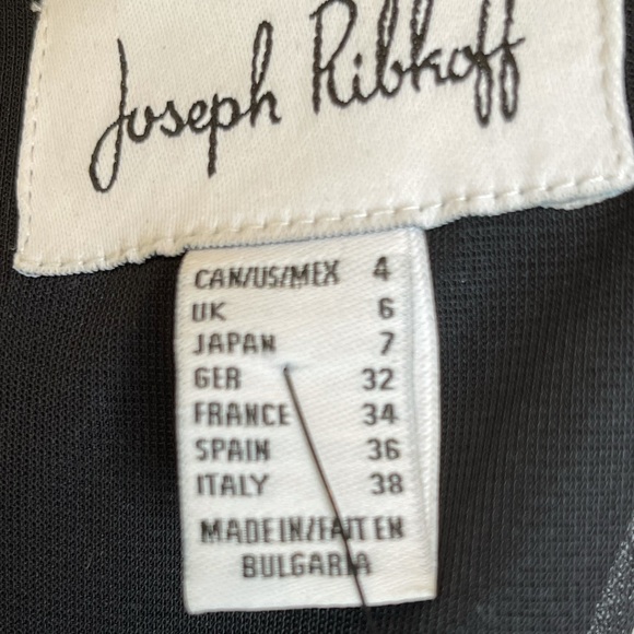 Joseph Ribkoff Black with Flowers / Pearls / Rhinestones Asymmetrical Dress New - Picture 9 of 12